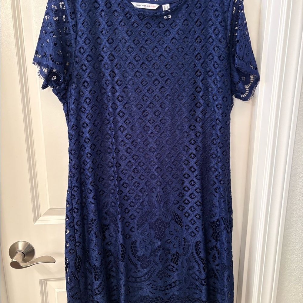 Isaac Mizrahi Navy Lace Mini Dress 1009
